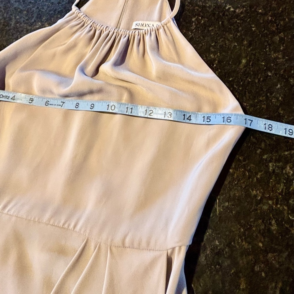 Shona Joy Core High Neck Tulip Ruched Dress in Oyster Size 6 - Picture 11 of 14